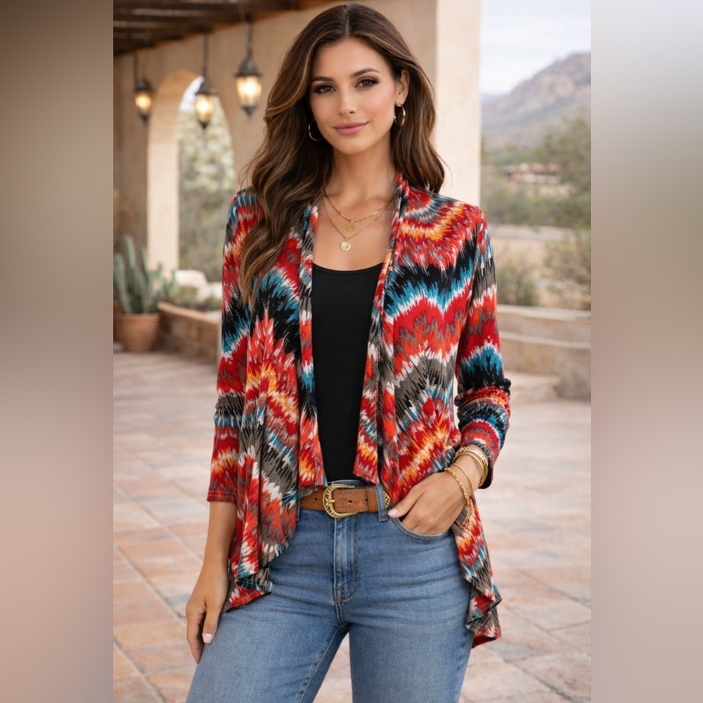 Peck & Peck Women's Open Light Weight Cardigan Poly Cotton Blend Size Large